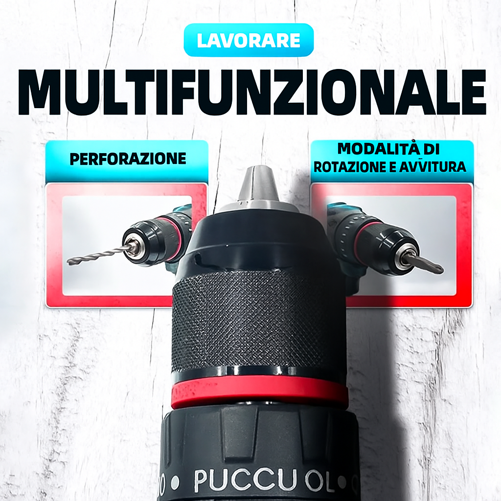 Avvitatore e Chiave a Impulsi Professionale – Include 2 Batterie + Kit COMPLETO di Bits, Bussole e Punta da Trapano!